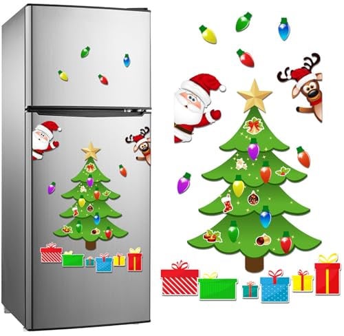 Magnetic Christmas Tree For Refrigerator, Christmas Garage Door Magnets Large Decorations, Magnetic Sticker For Fridge Metal Door,2025 New Christmas Themed Magnetic Sticker Christmas Tree (1pcs)
