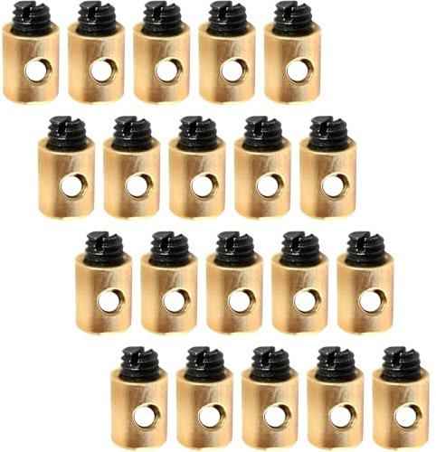 VARKAGE 20 Stück Bowdenzug Nippel, Ersatz Motorrad Lötfrei Gaszug Schraubnippel Zubehör für Auto Motorrad Fahrrad Metall,5X6mm
