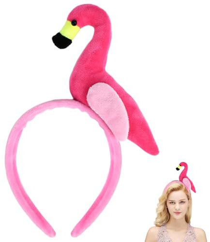 XIABYAYU Flamingo Haarreif, Flamingo Stirnband, Flamingo Haarschmuck, Flamingo Kopfschmuck, Haarreif Karneval, Tier Haarreif für Damen, Kinder, Karneval, Cosplay, Party