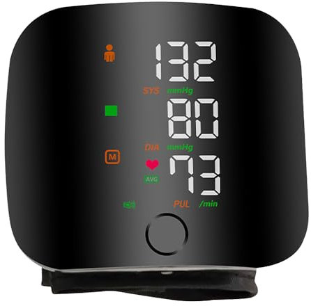 Vmxlso Wrist Blood Pressure Monitor, Blood Pressure Monitors Wrist with LED Touch Screen, Automatic Voice, Adjustable Cuff, Rechargeable Bp Monitor Blood Pressure, Blood Pressure Machines for Home Use