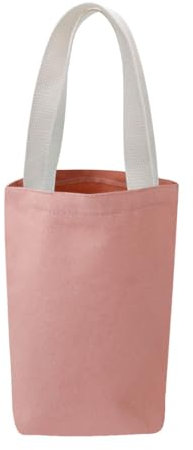 AfitLulu Mini borsa tote in tela, graziosa e piccola borsa tote estetica riutilizzabile per donne con manico per arte fai da te, borsa regalo per matrimoni, feste, compleanni, rosa, S, Minimal