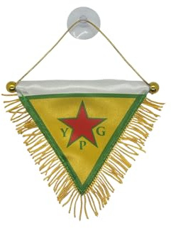 YPG Auto-Flagge 8x12 cm – Hochwertige KFZ-Fahne für Auto gelb