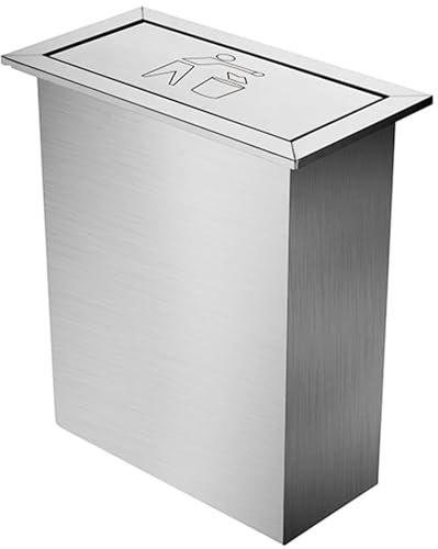 Pattumiera da incasso in acciaio inox for piano di lavoro dell'armadietto della cucina, copertura in acciaio inox for piano di lavoro, pattumiera con coperchio basculante bilanciato for ristorante/hot