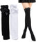 2 Paia Calzini al Ginocchio, Calze con fiocco, Donna Extra Lunghi Calzini da Ginocchio Coscia Alta Calze Stivali Calze Sopra il Ginocchio Calze (Bianco+Nero)