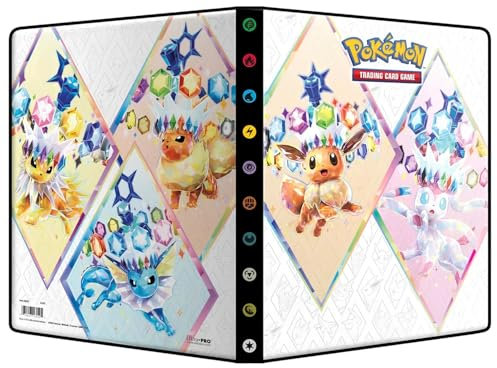kompatibel für Ultra Pro Pokemon Prismatische Entwicklungen 9-Pocket Sammelalbum zeigt Evoli, Feelinara, Blitza, Aquana & Flamara Karten-Album für 252 Sammelkarten Portfolio Prismatic Evolution Mappe