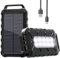 Powerbank Solare 26800mAh, PD15W Caricabatterie Solare Portatile USB C 3,0A Batteria Esterna 2 Uscite e 2 Ingresso Caricatore Solare con Luci LED Rapida per Smartphone, Tablet, Campeggio Ecc (Nero)