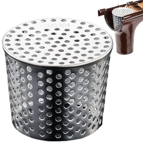 Filtro per Grondaia, Grondaia Acqua Piovana Rotonda in Acciaio Inox 304, Griglia Scarico Terrazzo per Capannoni Da Giardino, Fossati, Fognature E Balconi, Per Prevenire L'intasamento, 50-100mm