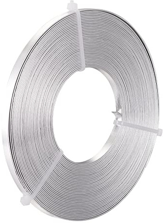 5 rollos de alambre de aluminio plano de 5 mm x 4 m for joyería y manualidades. Alambre de metal plateado duradero.