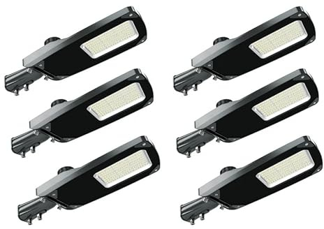 ENOVALITE 6 Stück LED Straßenlaterne PRO 30W 4500lm, dimmbar, 5000K | IP66 Außenleuchte, Mastleuchte, Straßenlampe außen für Hof, Parkplatz, Wege und Industrie, Straßenleuchte, Außenbeleuchtung
