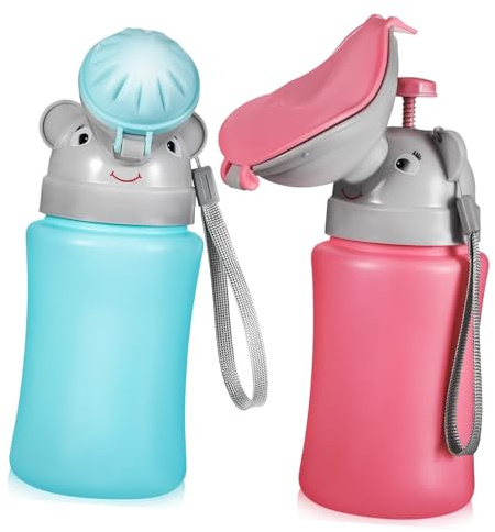 ANDRESLAD Portable Toddler Urinal Potty Training Cup for Boys and Girls, Leak-Proof Travel Pee Bottle with, Plastic Emergency Toilet Set for Car and Outdoor Use