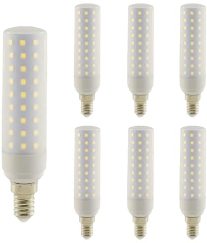 WULUN E14 15W LED Mais Glühbirne, Energiesparlampen mit milchiger weißer Abdeckung, Äquivalent 150W Halogenlampen, 1500LM Kaltweiß 6000K, AC/DC 110V-240V, 360 ° Strahlwinkel, Nicht Dimmbar, 6 Stück