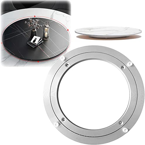 VAYEODEYU Table Aluminum Turntable, Lazy Susan Turntable Bearing Silver Multiple Sizes(18 inches (450mm))