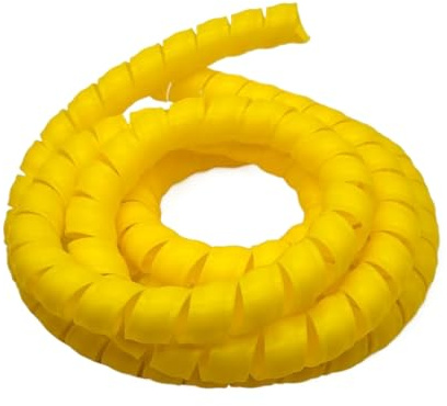 Styire Tuyau Flexible de 2 mètres, Manchon d'enroulement en Spirale, Tube de Protection de Fil for tuyaux de mazout de Chauffage Gaine de Protection(Yellow,ID 25mm)
