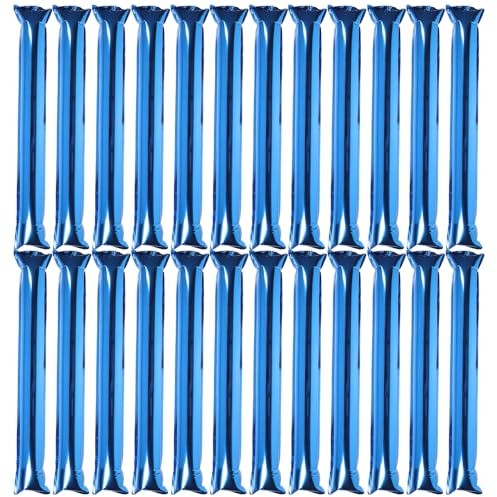 PAMINGONO Inflatable Blue Cheering Sticks 24pcs Noise Maker Party Sticks for Sports Football Concerts and Game Day Tailgating Events
