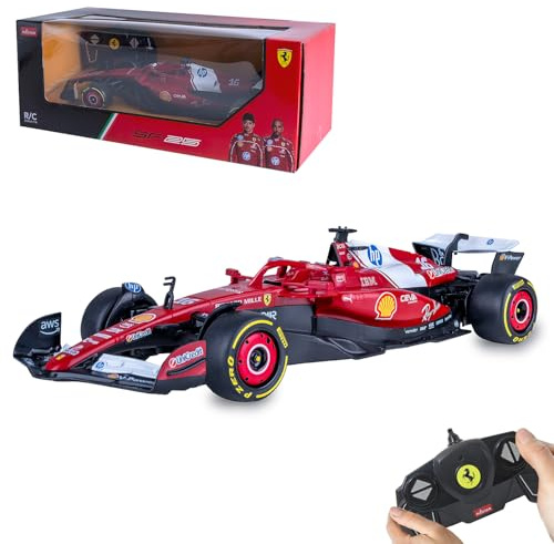 JAMARA Ferrari SF-25 402260 - Modellino di auto radiocomandata, scala 1:18, rosso, 2,4 GHz, con telecomando, regalo per bambini