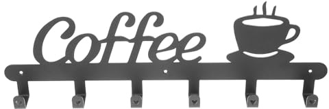 Happyyami Porte-tasse Mural en Fer Noir, 1 Set, Rangement Mural | Fixation Murale, Forme Ronde sans Bavures, pour Petite la Cuisine, Lot Unique