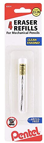 Pentel PENZ21 Radiergummi, für Pentelstifte, 4 Stück, Weiß