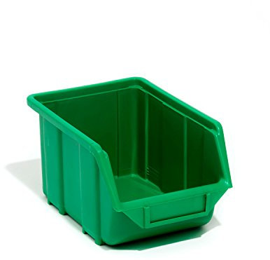 Patrol Group ECOSREZIEPG001 Stapelboxen Sichtlagerkästen Industriequalität, grün, 240 x 155 x 125 mm, Größe 2