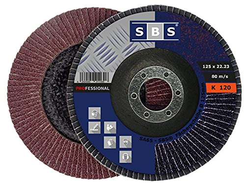 10 Stück SBS Fächerscheiben ø 125 mm Korn 120 Braun Schleifscheiben Schleifmop