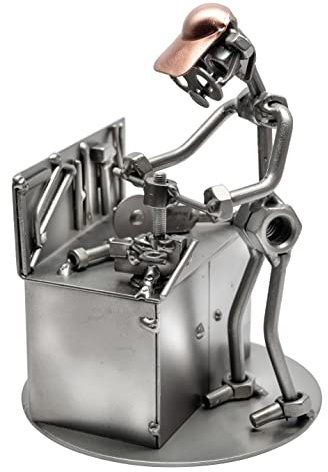 STEEMO Schraubenmännchen Metallbauer Schlosser Geschenk Metall-Deko 12x12x17 cm