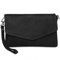 Caspar Elegante Leder Clutch Abendtasche aus samtweichem Nappaleder Damen Umhängetasche - PREMIUM LINE - Modell No.322 - Made in Italy, Farbe:schwarz, Accessoires:One Size