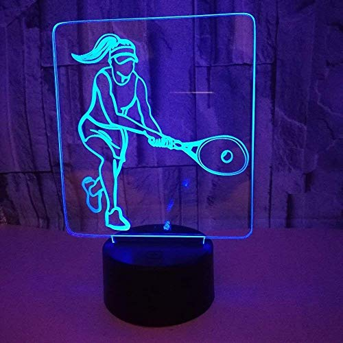 HPBN8 Ltd 3D Tennis Lampe USB Power 7 Farben Amazing Optical Illusion 3D LED Lampe Formen Kinder Schlafzimmer Nacht Licht