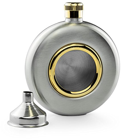 Personalised 5oz Porthole Design Hip Flask in Gift Box Engraved - Engraved with Your Custom Text