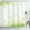 ABAKUHAUS Hellgrün Duschvorhang, Frische Blätter Botanic Eco, Stoffliches Gewebe Badezimmerdekorationsset mit Haken, 175 x 200 cm, Hellgrün