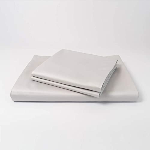 cloudlinen Bettwäsche Set aus 100% Extra-Langstapeliger Premium Baumwolle - 240x220 cm (Bettbezug) + 2 * 80x80 cm (Kissen) - grau einfarbig/unifarben - kuscheliger, Warmer und weicher Mako Satin