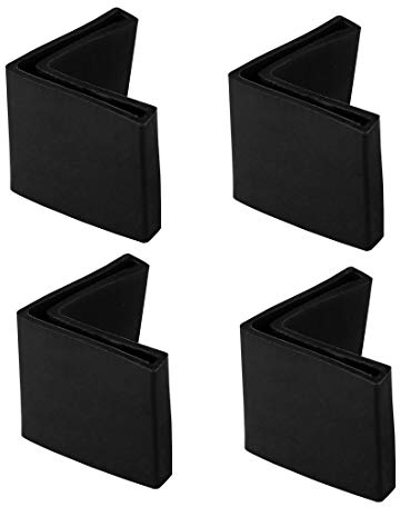 sourcing map 50mm x 50mm Angle Iron Foot Pads L Shaped PVC Furniture Desk Leg Caps End Covers Floor Protector Black 4 Pcs