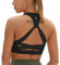 icyzone Damen Yoga Sport-BH mit Gepolstert Fitness Bustier Workout Running Bra (L, Schwarz)