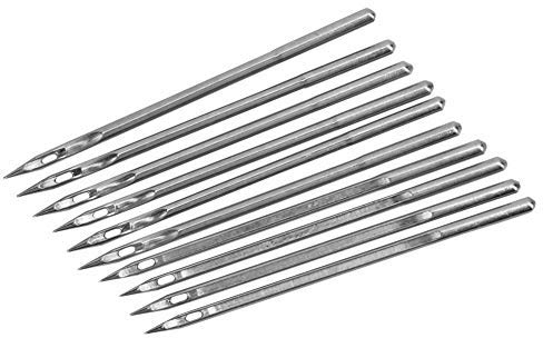 HEEPDD 10 Piezas de máquina de reparación de Zapatos Aguja de Acero Inoxidable Plateado Agujas de Coser Herramienta de reparación de Zapatos Accesorio para proyectos de Cuero(SL-26)
