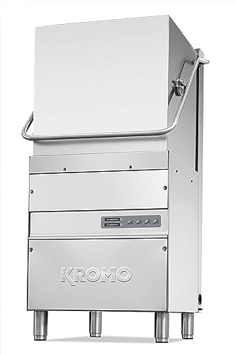 MBH - Lavavajillas de cúpula profesional KROMO HOOD 50 de acero inoxidable con bomba de desagüe para cocina industrial de bar, restaurante y hostelería.