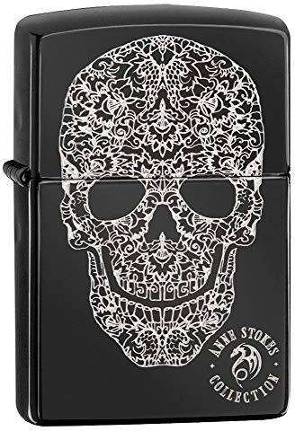 Zippo Sturmfeuerzeug - Anne Stokes, High Polish Black, Laser Fancy Fill - Nachfüllbar - Wiederverwendbar - Windfestes Design - Geschenkbox - Made in USA