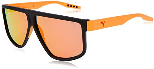 PUMA Herren PU0286S-004 Sonnenbrille, BLACK-ORANGE-RED, 62