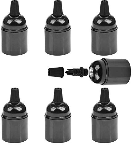 6 Stück Fassung E27, E27 Vintage Solid Lampenfassung, Wasserdichte Lampenfassung E27, Fassung E27 zum Aufschrauben, E27 Ersatzfassung, Edison Retro Schraube Glühbirne Adapter, Baustellenfassung E27