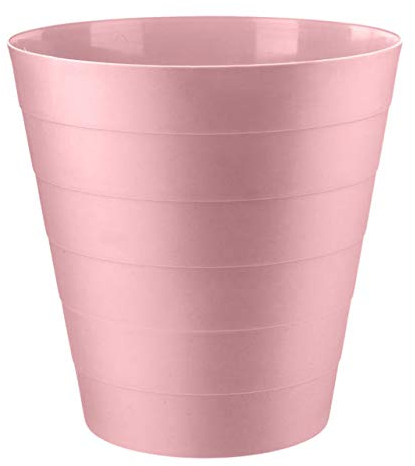 Home Plus 7.7 Litre Quality Floral Design Lightweight Waste Paper Basket Bin (Plain Pink 6 Litre)