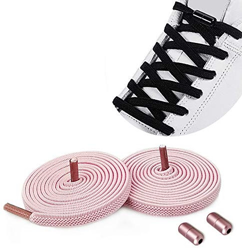 Lacets Élastiques pour Adultes et Enfants| Élastiques Sans Nœuds Cravate Lacets/No Tie Lacets en Silicone/Lacets Sans Laçage-Élastiques Lacets avec Fermeture en Métal Lacets pour Toutes les Chaussures