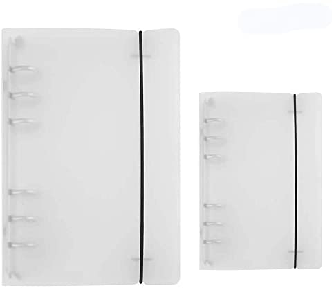2 Stück Ringbuchordner Transparent, 1x A5 + 1x A6, Transparenter Ringordner Ordner, Transparent Wasserdicht Ringbuch, für Papier, Schulbedarf, Büromaterial, Nachfüllbares Tagebuch