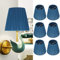 Alvinlite 6 Pack Lampenschirm Tischlampe, Stoff Nachttisch Lampenschirm, Clip On Wandleuchte Kristall Kronleuchter Lampenschirme, Blau, 13cm hoch - 9-14cm breit