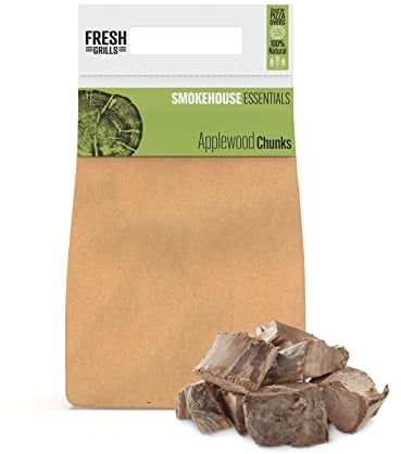 Fresh Grills Morceaux de fumage en bois de pommier 5 L (1,5 kg) - 100 % bois naturel pour four à pizza, barbecue Kamado, fumoir - Riche saveur fumée - Faible humidité, haute chaleur - Emballage