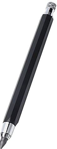 Pssopp Druckbleistifte 5,6 mm Schwarz Mine Edelstahl Automatischer Bleistift für Entwurfszeichnung Schreiben Basteln Kunst Skizzieren Druckbleistifte