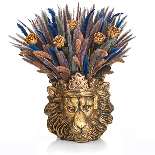 EG EMMIE GRAY WILD Vintage Infinity | ROYAL Glow | L - Inklusive Vase, hochwertigstes Pampasgras, Dekoration für das Zuhause, Trockenstrauß, Getrocknete Blumen, Trockenblumen, Interior, Design