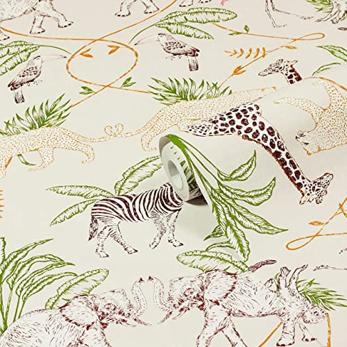 furn. Serengeti Animal Printed Wallpaper, Natural