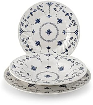 Churchill Chirchill Finlandia Blue - Servicio de 18 piezas, Earthware, E.T.W, azul y blanco