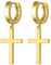 Kreuz Ohrringe Hängend für Damen Herren Mädchen - CZ Diamant Huggie Hoop Dangle Gold Hypoallergen E628