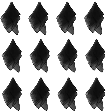 Larcele 12 Pcs Square Dance Jonglieren Schals für Kinder Mädchen Party Aktivitäten Zubehör Dekoration WDSJ-02 (Schwarz)