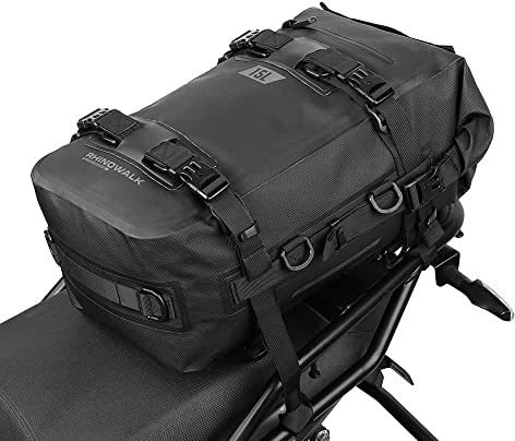 Rhinowalk Multifunktionale Motorradtasche Hecktasche Motorradgepäck 15L Motorradkoffer Satteltaschen Gepäckträgertaschen-Schwarz
