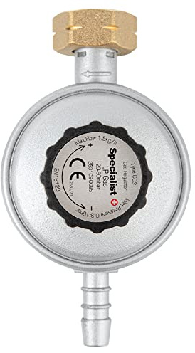 Specialist+ Druckminderer für Gaskocher, 20-60 mbar I Gasdruckregler für Propan, Butan Gasflasche I Heizstrahler Gaskartusche, Lötkolben ideal für Gasgrills, Gaskocher