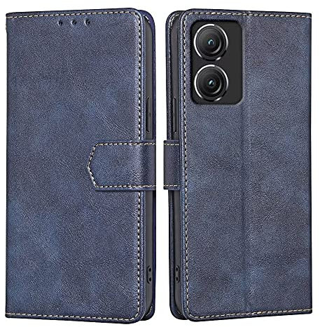RankOne Coque pour ASUS Zenfone 10 / ASUS Zenfone 9 (5.9 inches), Coque Etui Protection Housse Premium en Cuir PU - Bleu